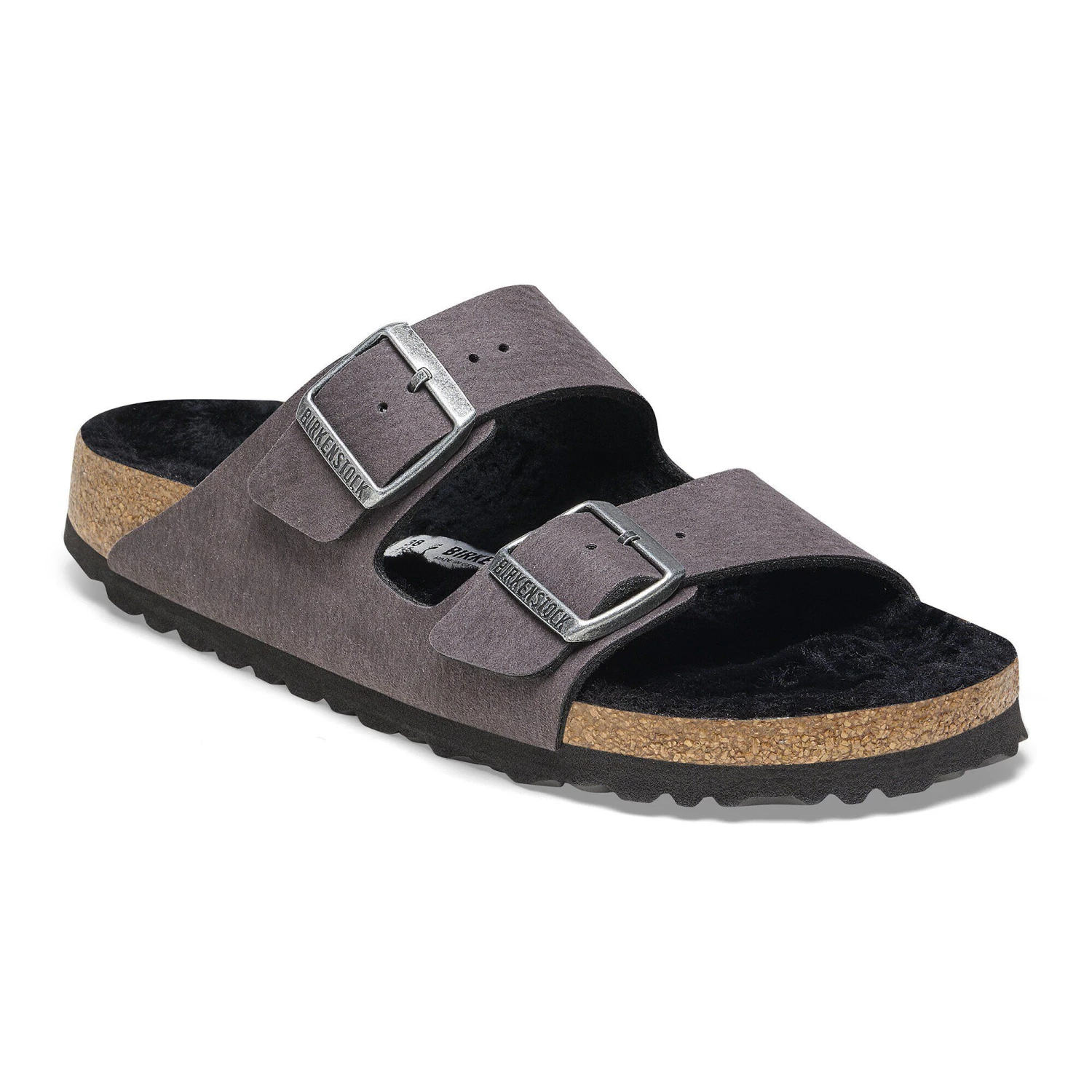 Birkenstock Arizona Shearling Synthetics Desert Dust Black 2 Birkenstock Arizona Shearling Synthetics Desert Dust Black - Image 2