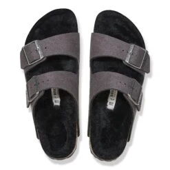 Birkenstock Arizona Shearling Synthetics Desert Dust Black 17 Birkenstock Arizona Shearling Synthetics Desert Dust Black -Birkenstock Sale Store 1025602 top