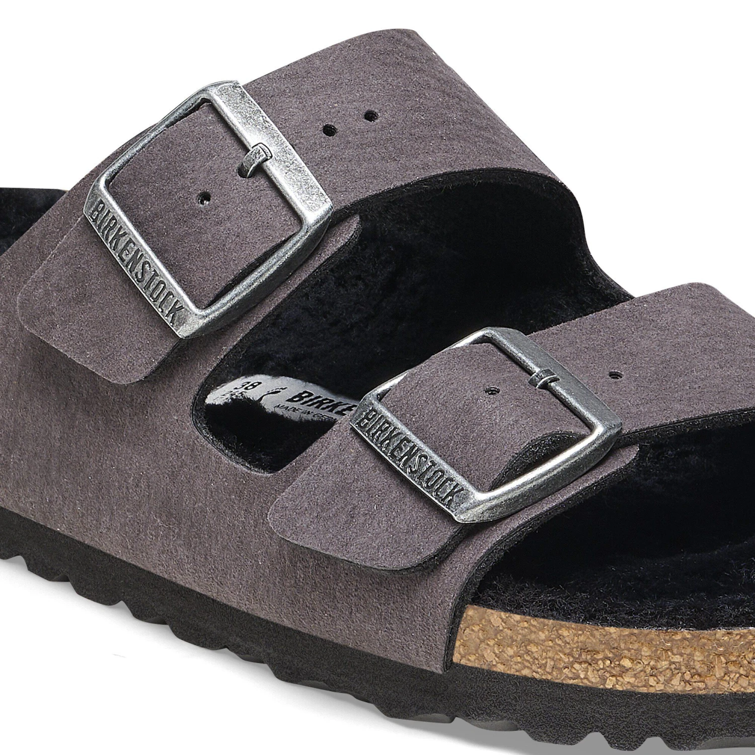 Birkenstock Arizona Shearling Synthetics Desert Dust Black 9 Birkenstock Arizona Shearling Synthetics Desert Dust Black - Image 9