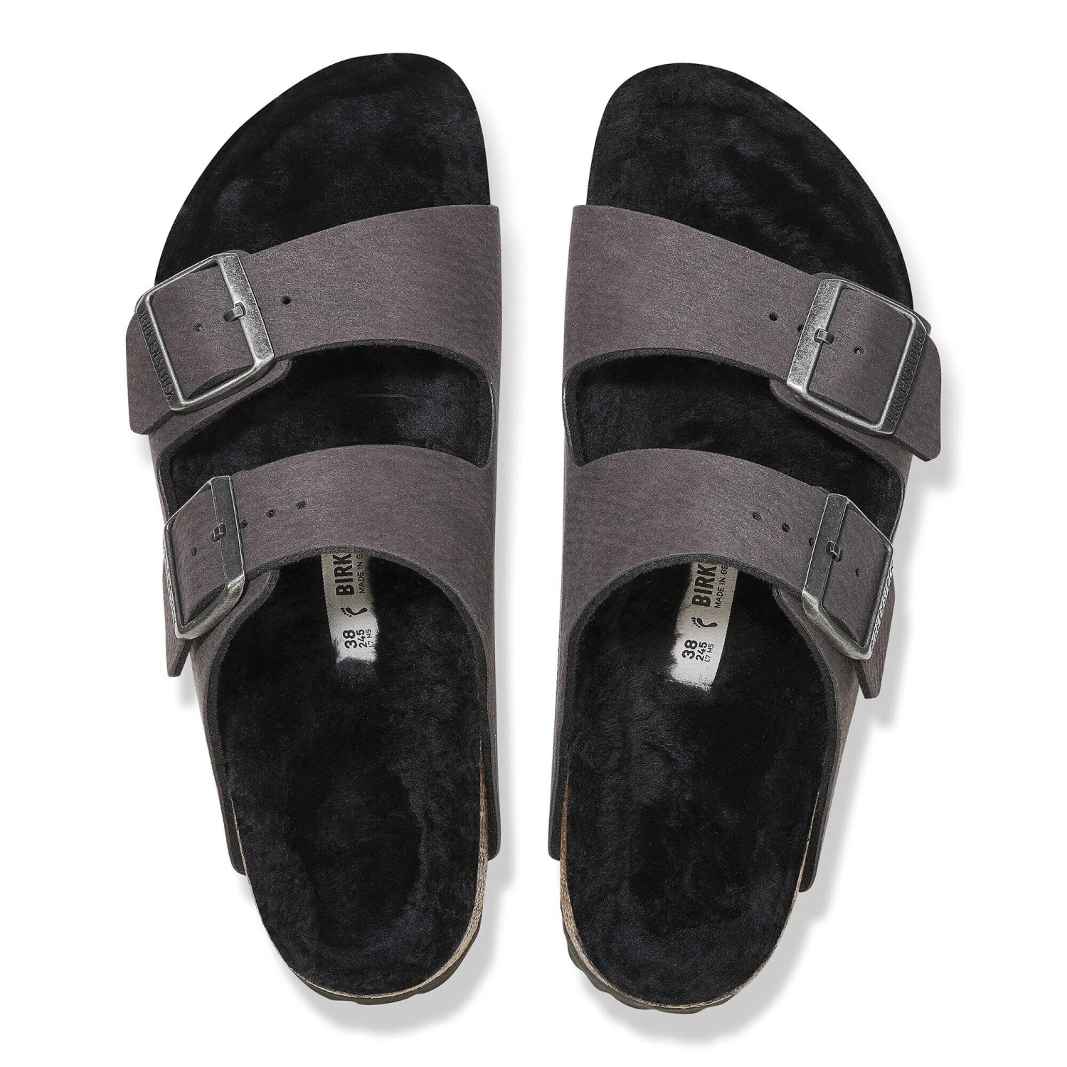 Birkenstock Arizona Shearling Synthetics Desert Dust Black 3 Birkenstock Arizona Shearling Synthetics Desert Dust Black - Image 3