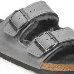 Birkenstock Arizona Shearling Oiled Leather Iron -Birkenstock Sale Store 1025646 detail 1