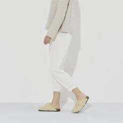 Birkenstock Boston Big Buckle Shearling Teddy Eggshell -Birkenstock Sale Store 1025678 f look f