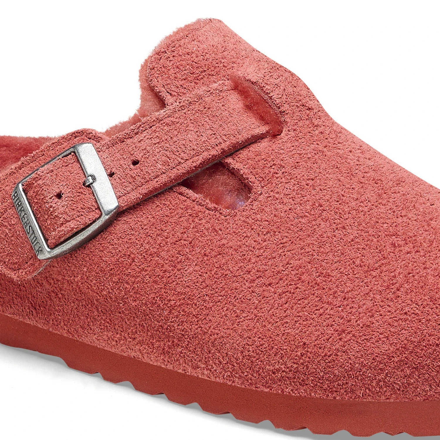 Birkenstock Boston Shearling Suede Leather Sienna Red 5 Birkenstock Boston Shearling Suede Leather Sienna Red - Image 5