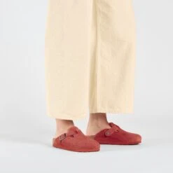 Birkenstock Boston Shearling Suede Leather Sienna Red 15 Birkenstock Boston Shearling Suede Leather Sienna Red -Birkenstock Sale Store 1025685 f look f