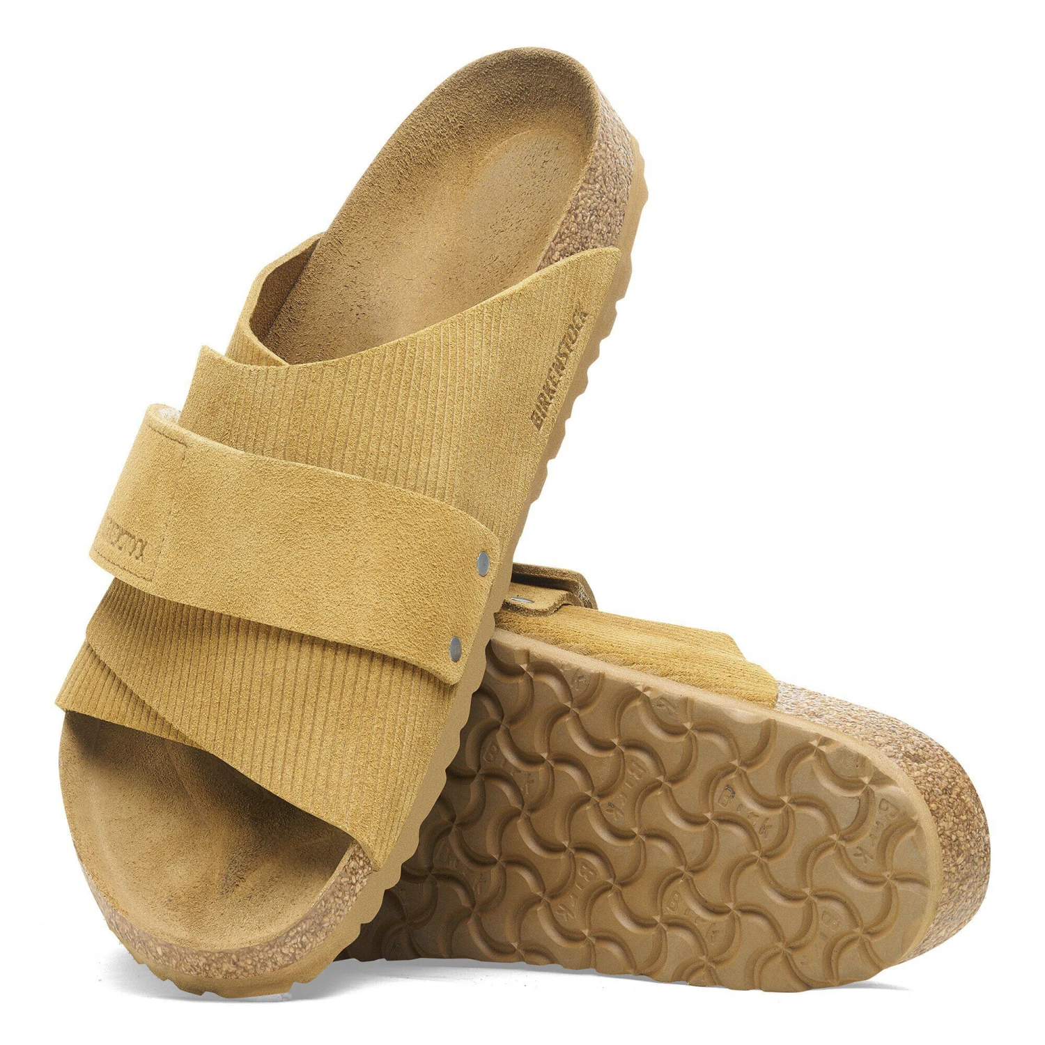 Birkenstock Kyoto Suede Embossed Corduroy Cork Brown 4 Birkenstock Kyoto Suede Embossed Corduroy Cork Brown - Image 4