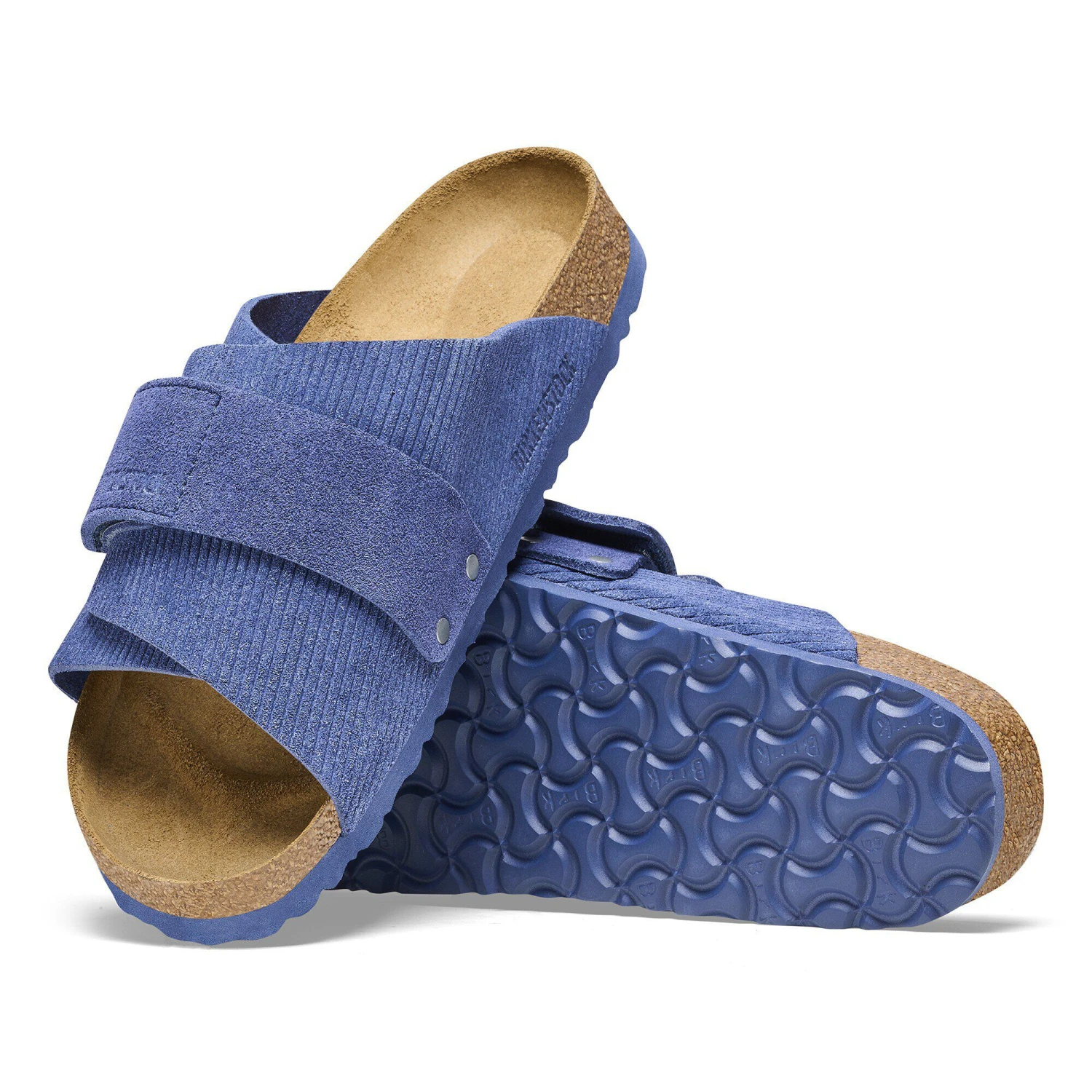 Birkenstock Kyoto Suede Embossed Corduroy Indigo 4 Birkenstock Kyoto Suede Embossed Corduroy Indigo - Image 4