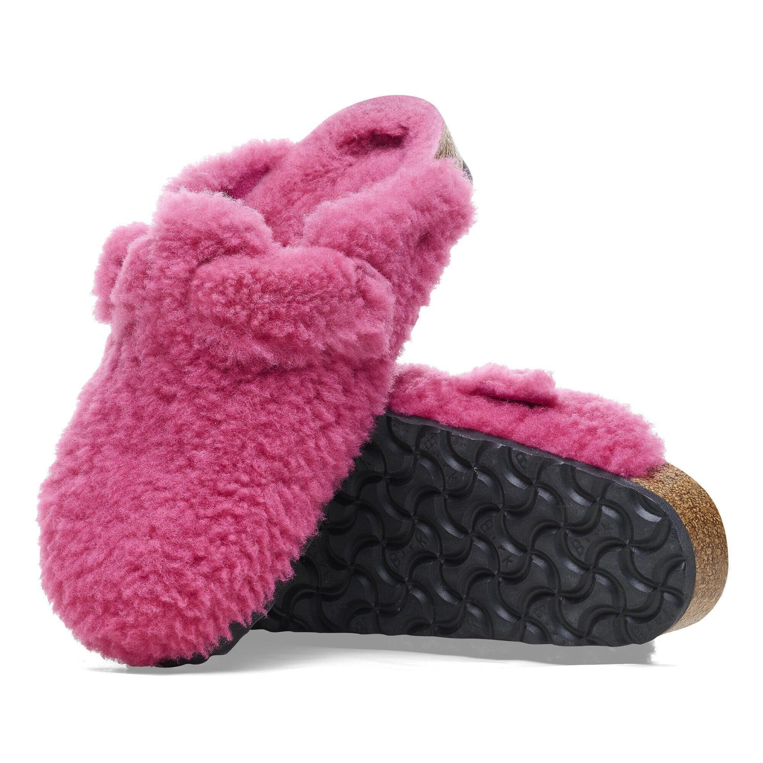 Birkenstock Boston Big Buckle Shearling Fuchsia Tulip 4 Birkenstock Boston Big Buckle Shearling Fuchsia Tulip - Image 4