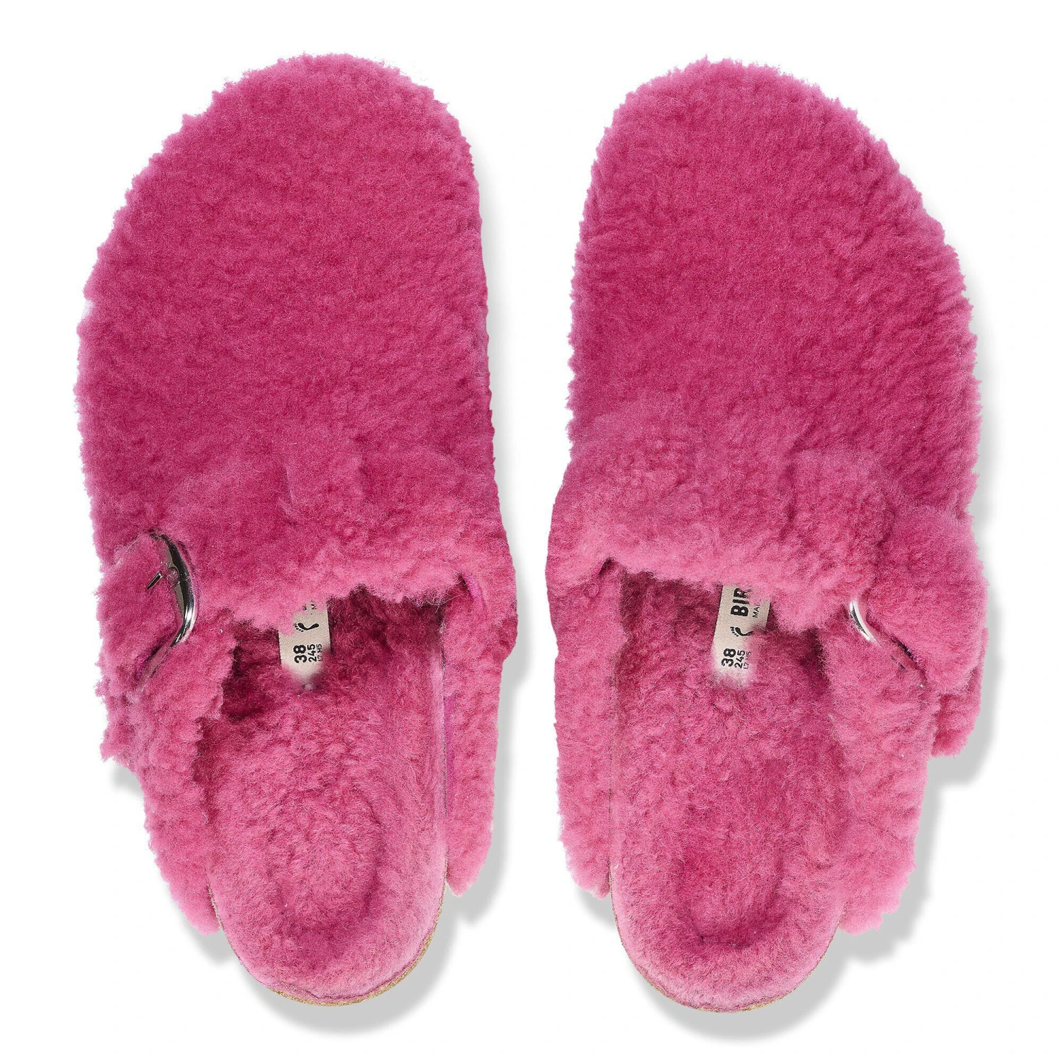 Birkenstock Boston Big Buckle Shearling Fuchsia Tulip 2 Birkenstock Boston Big Buckle Shearling Fuchsia Tulip - Image 2