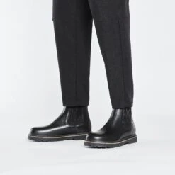 Birkenstock Highwood Slip On Men Leather Black -Birkenstock Sale Store 1025764 f look m