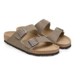 Birkenstock Arizona Vegan Synthetics Gray Taupe -Birkenstock Sale Store 1025779 pair