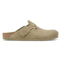 Birkenstock Boston Suede Leather Faded Khaki -Birkenstock Sale Store 1025788 side