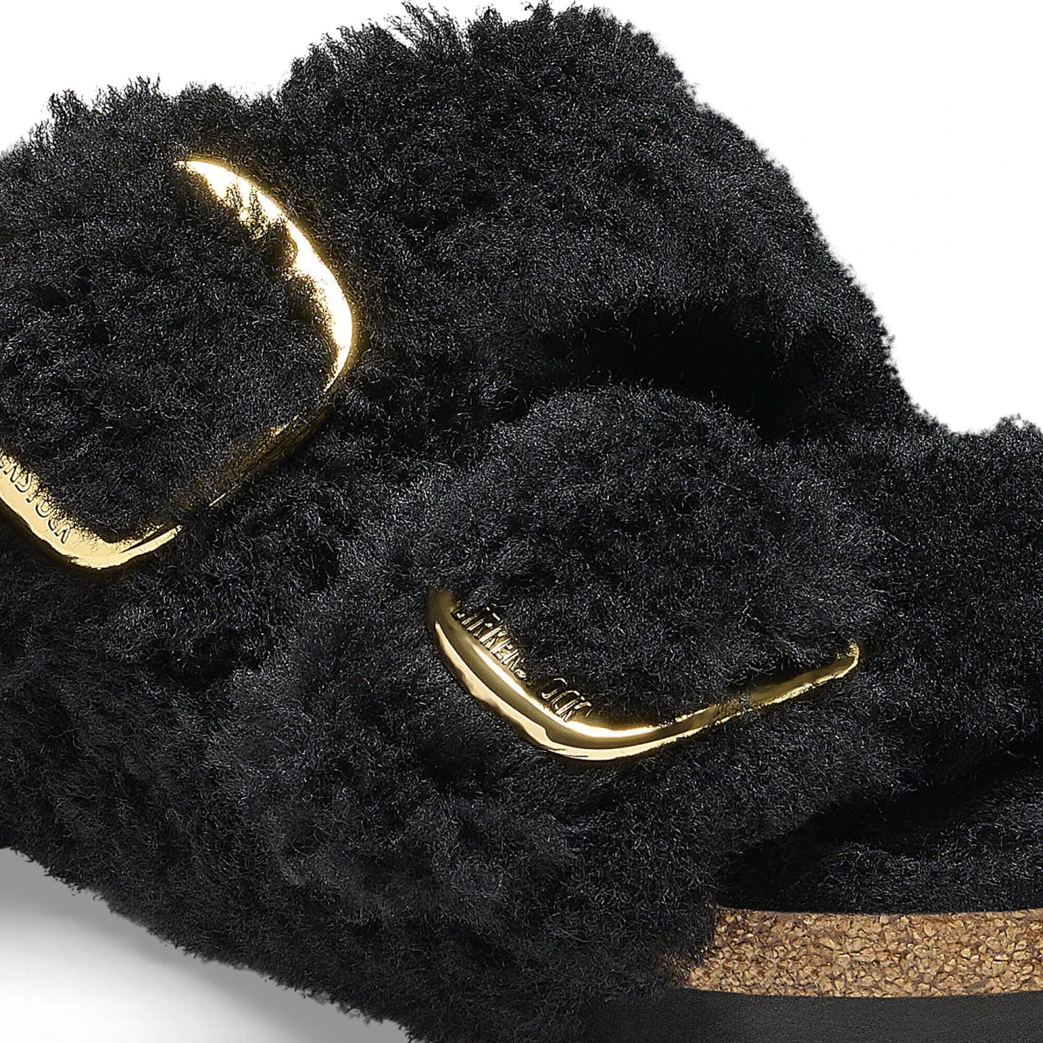 Birkenstock Arizona Big Buckle Shearling Black Gold 4 Birkenstock Arizona Big Buckle Shearling Black Gold - Image 4