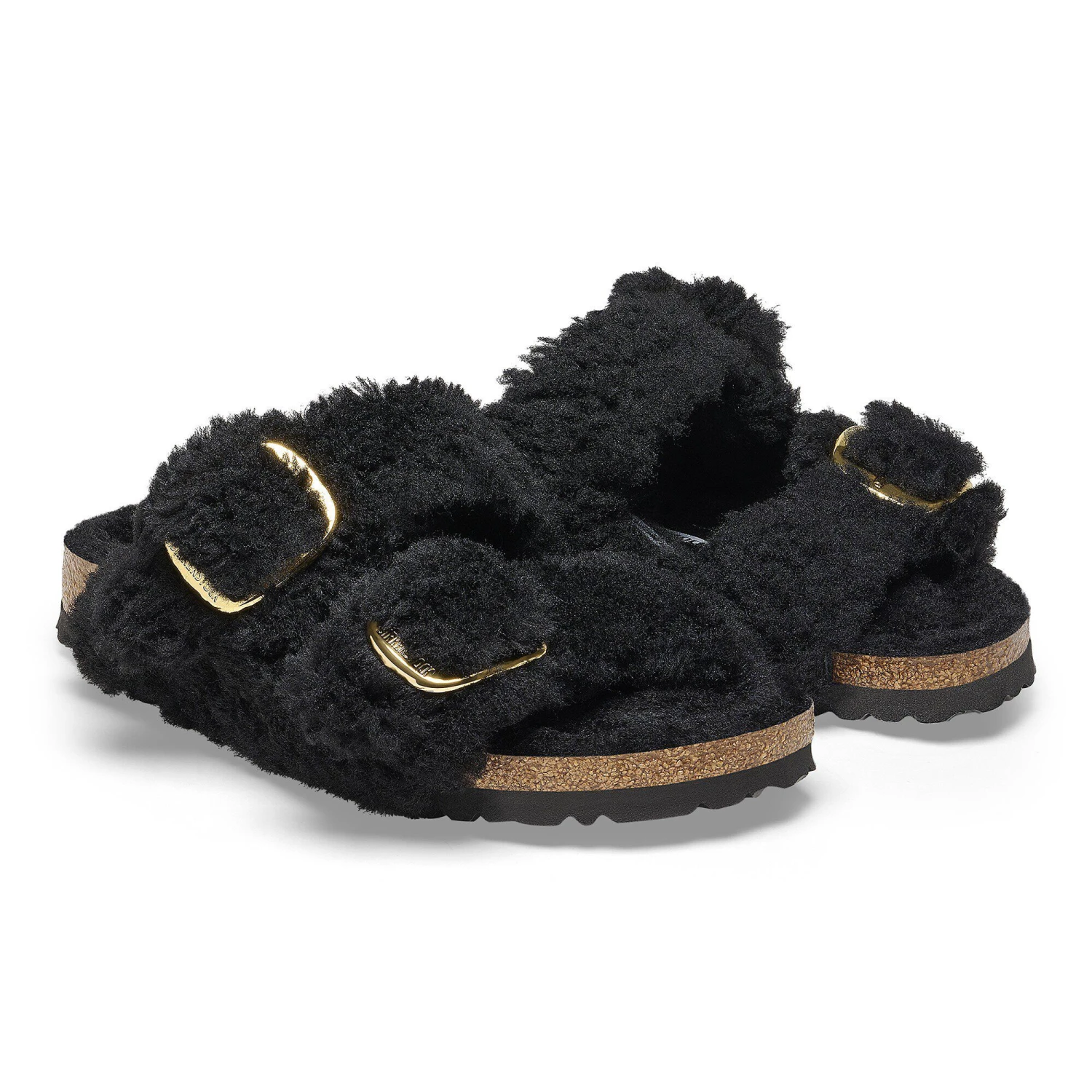 Birkenstock Arizona Big Buckle Shearling Black Gold 5 Birkenstock Arizona Big Buckle Shearling Black Gold - Image 5
