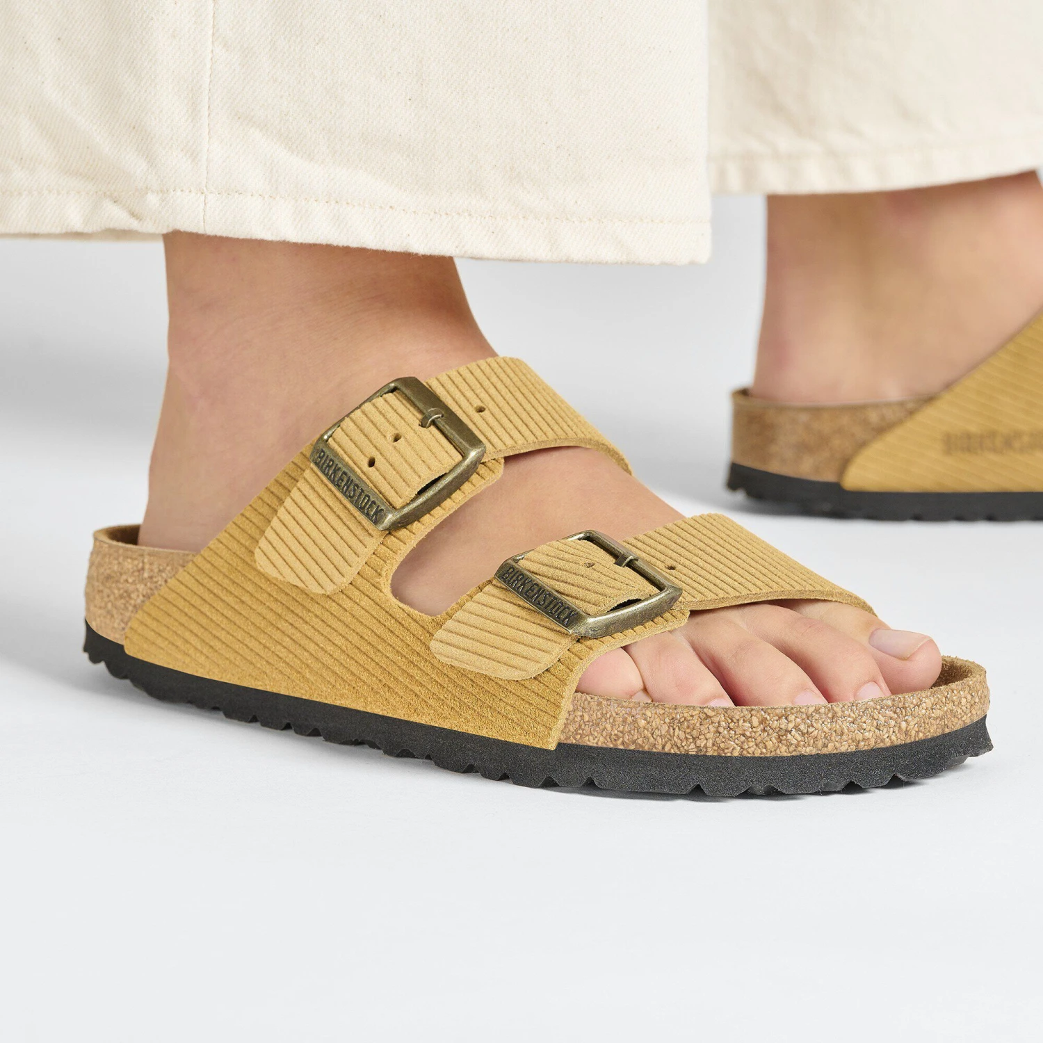 Birkenstock Arizona Suede Embossed Corduroy Cork Brown 5 Birkenstock Arizona Suede Embossed Corduroy Cork Brown - Image 5