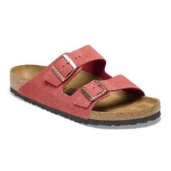 Birkenstock Arizona Suede Embossed Corduroy Sienna Red