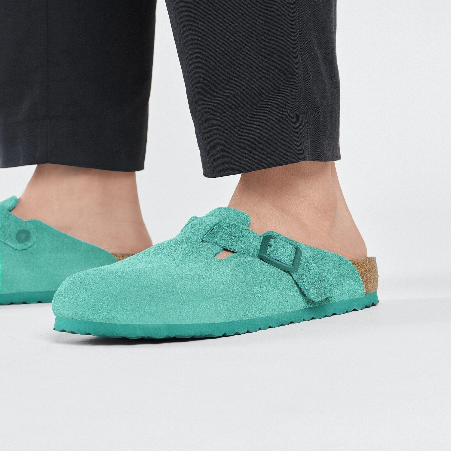 Birkenstock Boston Suede Leather Digital Green 5 Birkenstock Boston Suede Leather Digital Green - Image 5