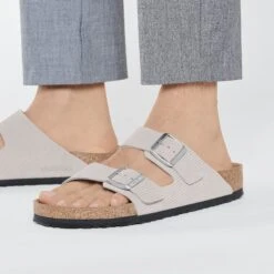 Birkenstock Arizona Suede Embossed Corduroy Stone Coin -Birkenstock Sale Store 1026131 f closeup m