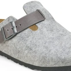 Birkenstock Boston Natural Leather-Felt Light Gray -Birkenstock Sale Store 1026149 detail 1