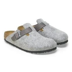 Birkenstock Boston Natural Leather-Felt Light Gray -Birkenstock Sale Store 1026149 pair