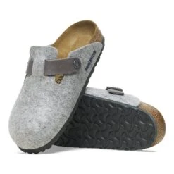 Birkenstock Boston Natural Leather-Felt Light Gray -Birkenstock Sale Store 1026149 sole