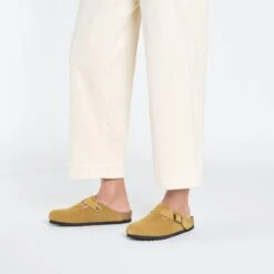 Birkenstock Boston Suede Embossed Corduroy Cork Brown -Birkenstock Sale Store 1026155 f look f