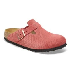Birkenstock Boston Suede Embossed Corduroy Sienna Red