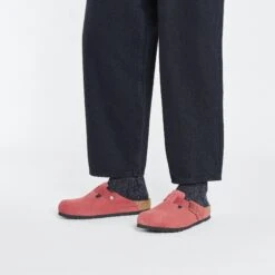 Birkenstock Boston Suede Embossed Corduroy Sienna Red -Birkenstock Sale Store 1026198 f look m