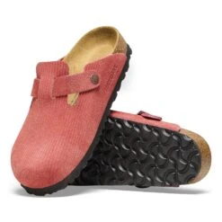 Birkenstock Boston Suede Embossed Corduroy Sienna Red -Birkenstock Sale Store 1026198 sole