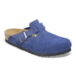 Birkenstock Boston Suede Embossed Corduroy Indigo