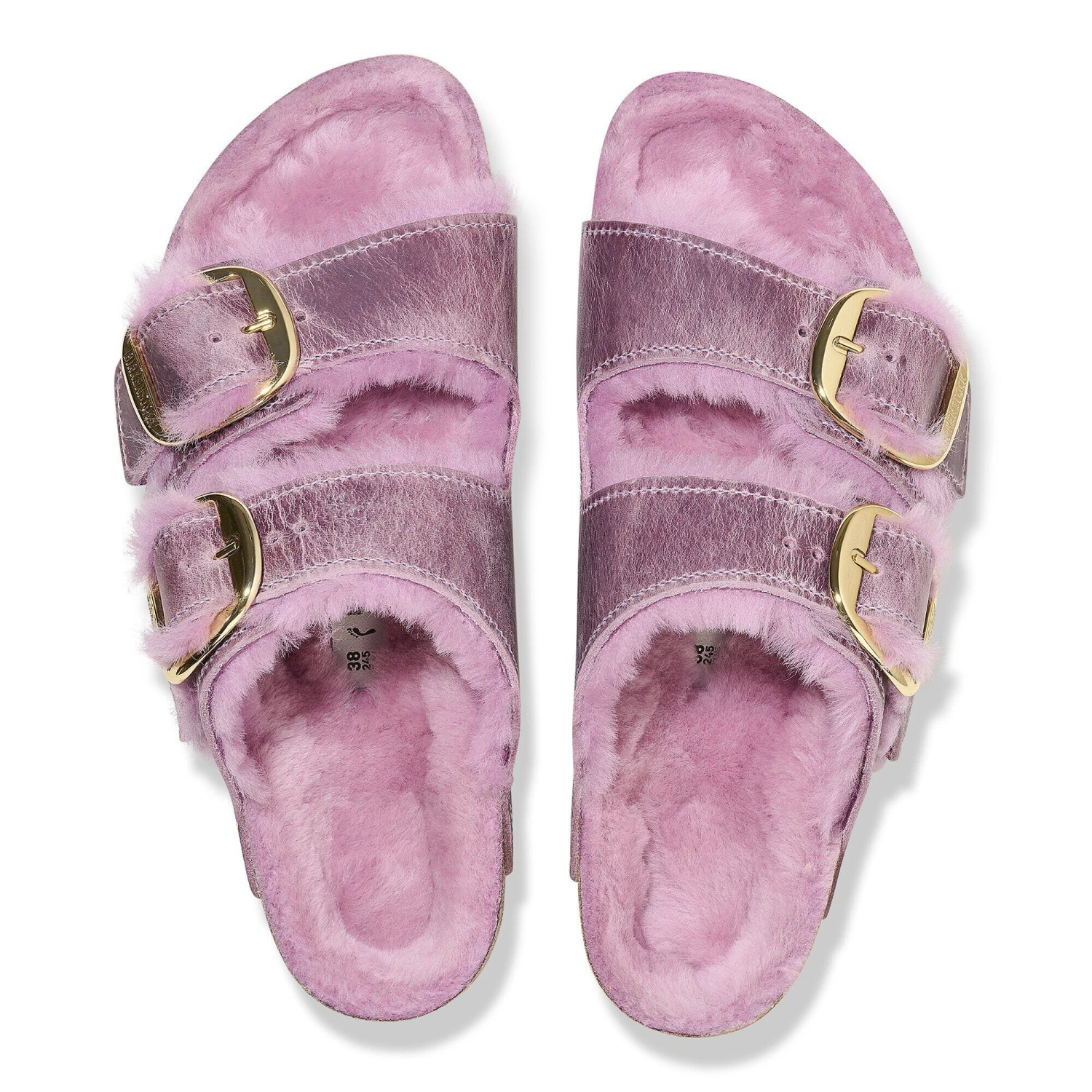 Birkenstock Arizona Big Buckle Shearling Oiled Leather Lavender 3 Birkenstock Arizona Big Buckle Shearling Oiled Leather Lavender - Image 3