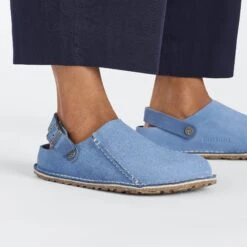 Birkenstock Lutry Premium Suede Suede Leather Elemental Blue -Birkenstock Sale Store 1026361 f closeup f