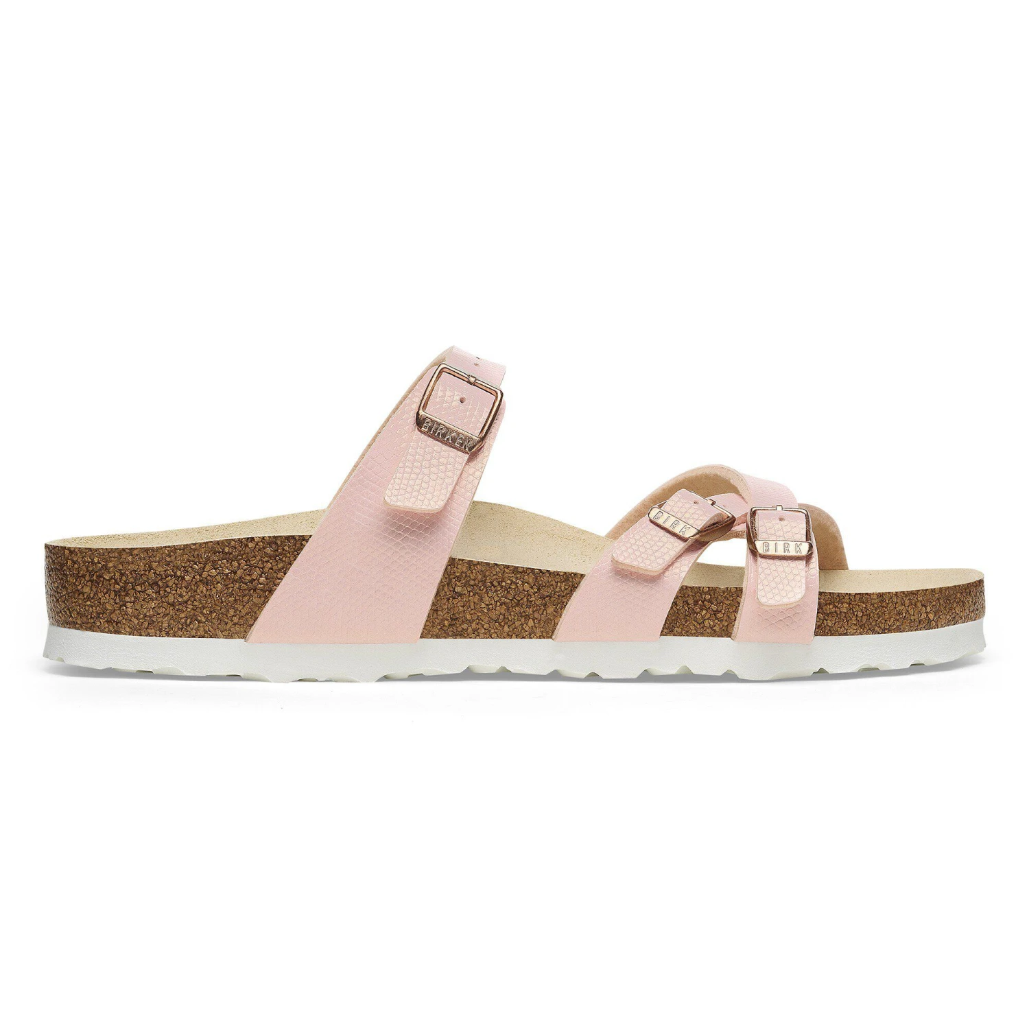 Birkenstock Franca Birko-Flor Embossed Shiny Light Rose 3 Birkenstock Franca Birko-Flor Embossed Shiny Light Rose - Image 3