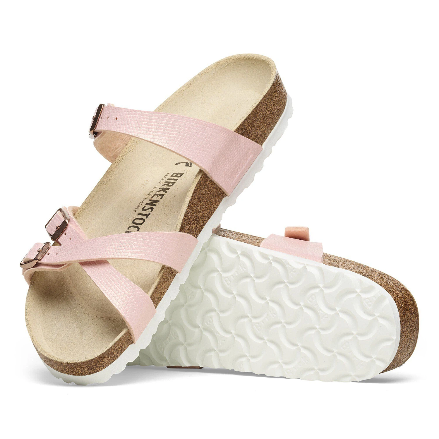 Birkenstock Franca Birko-Flor Embossed Shiny Light Rose 4 Birkenstock Franca Birko-Flor Embossed Shiny Light Rose - Image 4