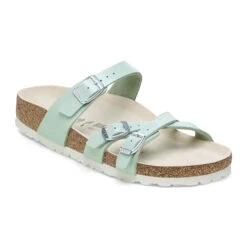 Birkenstock Franca Birko-Flor Embossed Shiny Surf Green