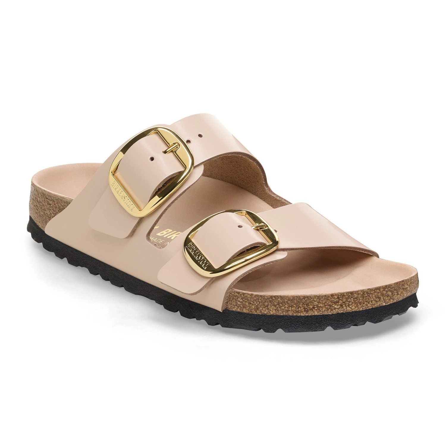 Birkenstock Arizona Big Buckle Natural Leather Patent High Shine New Beige 1 Birkenstock Arizona Big Buckle Natural Leather Patent High Shine New Beige