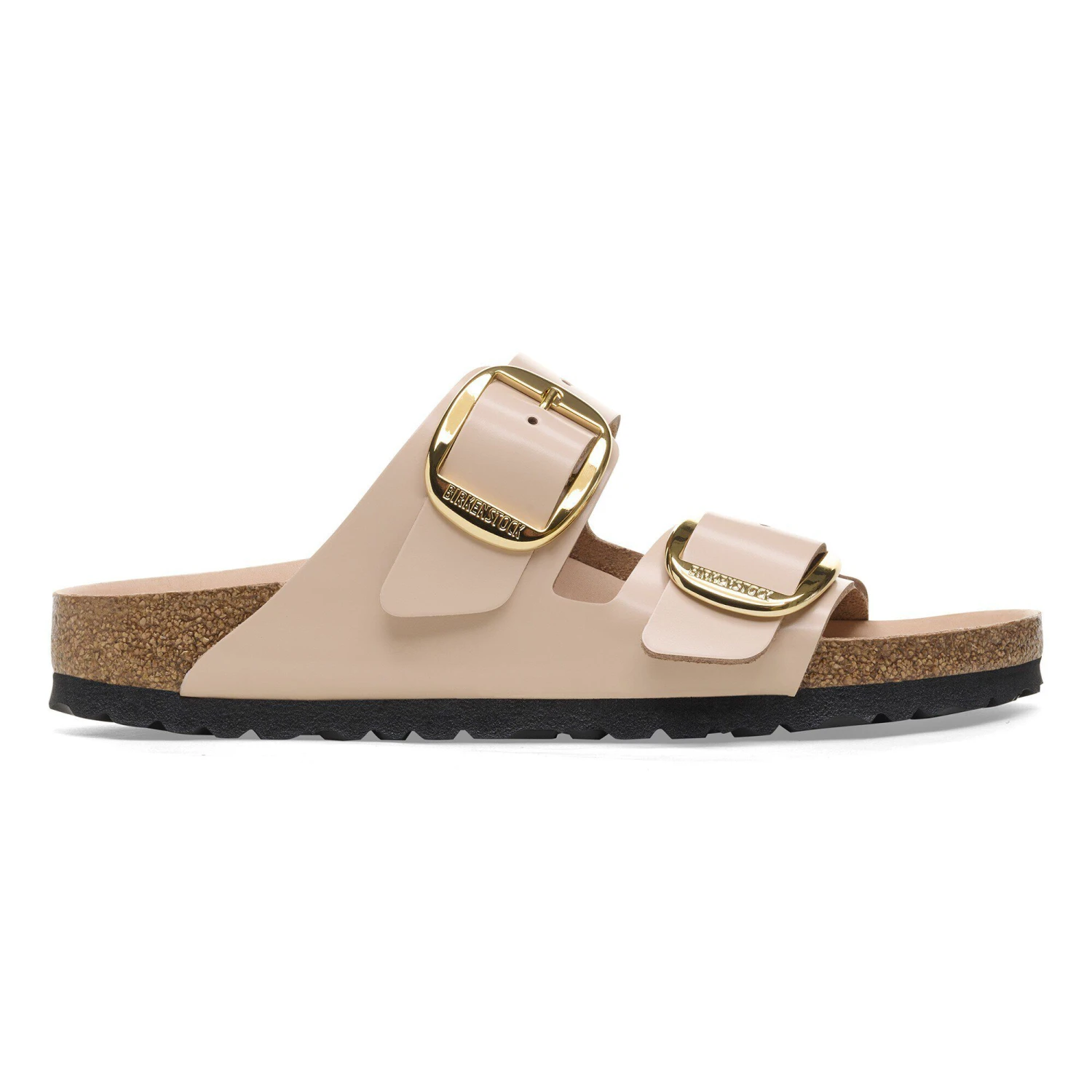 Birkenstock Arizona Big Buckle Natural Leather Patent High Shine New Beige 3 Birkenstock Arizona Big Buckle Natural Leather Patent High Shine New Beige - Image 3
