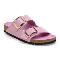 Birkenstock Arizona Big Buckle Natural Leather Patent High Shine Fondant Pink