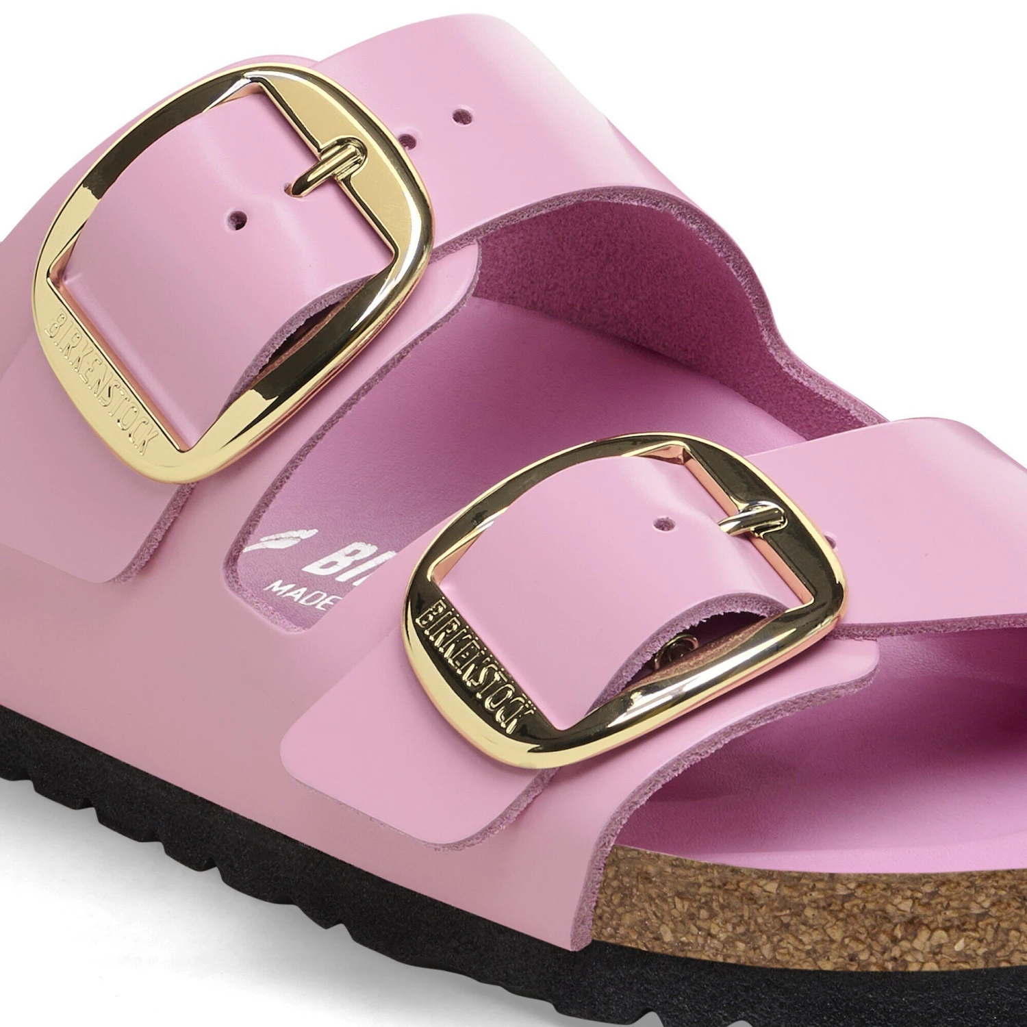 Birkenstock Arizona Big Buckle Natural Leather Patent High Shine Fondant Pink 7 Birkenstock Arizona Big Buckle Natural Leather Patent High Shine Fondant Pink - Image 7