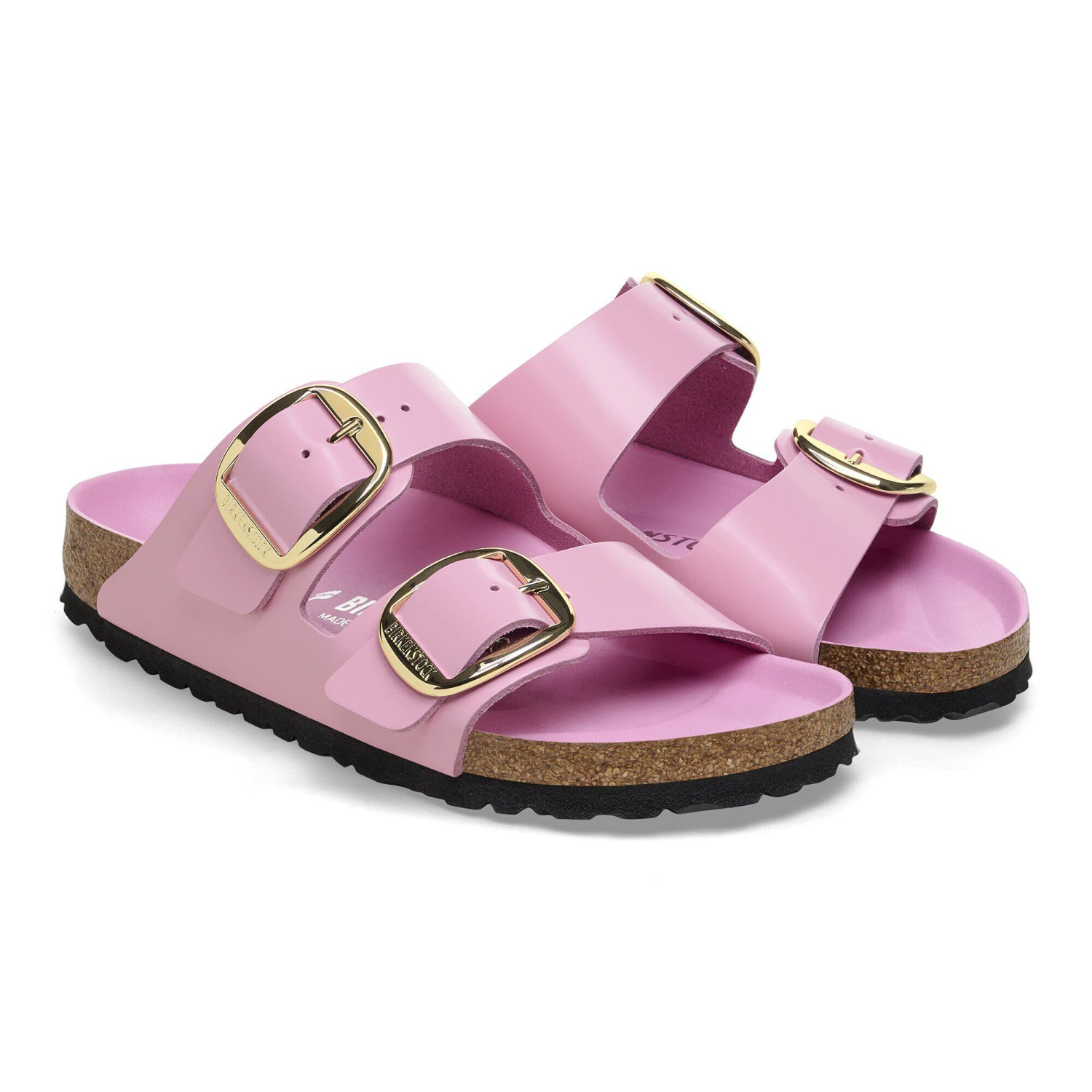 Birkenstock Arizona Big Buckle Natural Leather Patent High Shine Fondant Pink 8 Birkenstock Arizona Big Buckle Natural Leather Patent High Shine Fondant Pink - Image 8