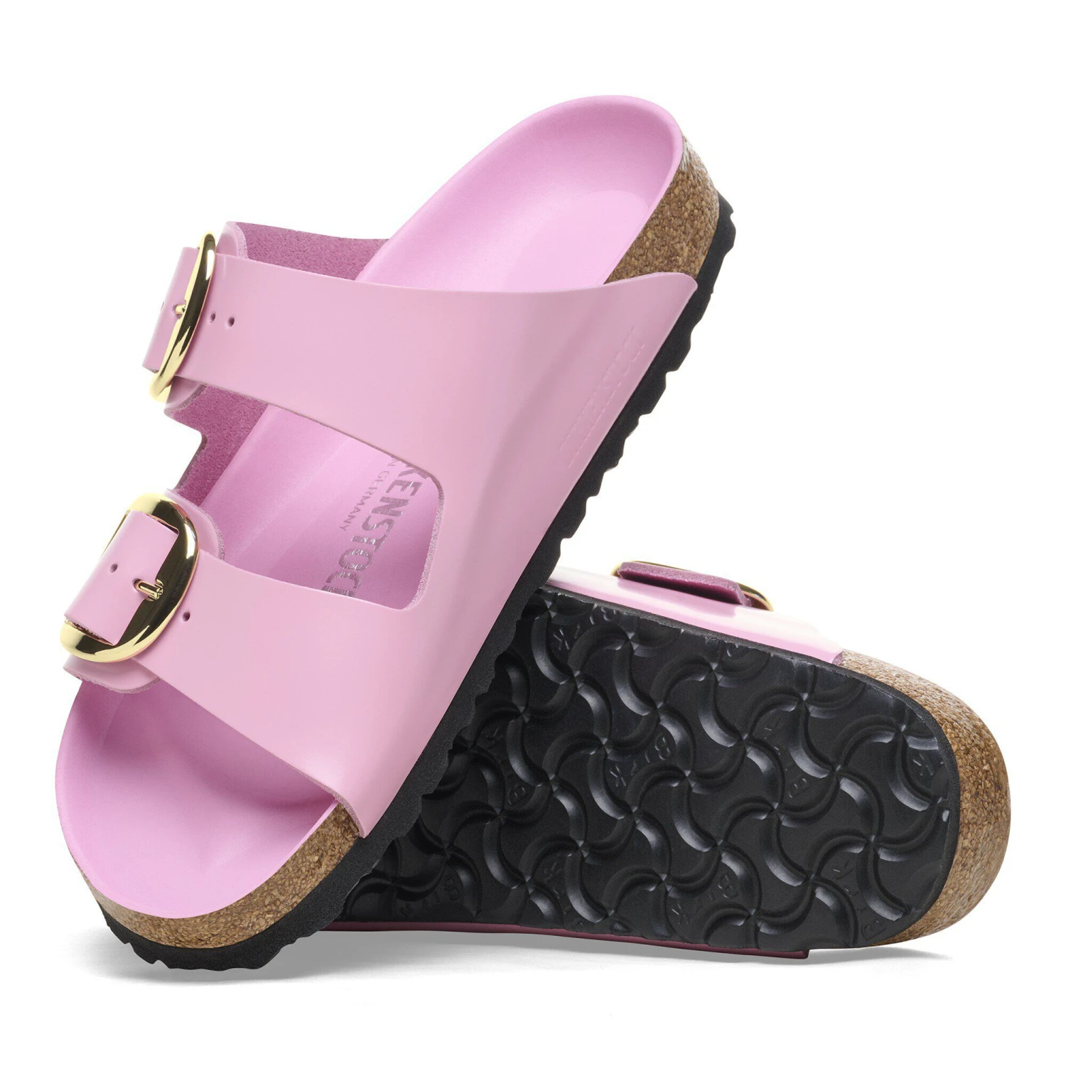 Birkenstock Arizona Big Buckle Natural Leather Patent High Shine Fondant Pink 5 Birkenstock Arizona Big Buckle Natural Leather Patent High Shine Fondant Pink - Image 5