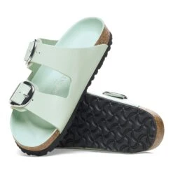 Birkenstock Arizona Big Buckle Natural Leather Patent High Shine Surf Green -Birkenstock Sale Store 1026489 sole