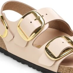 Birkenstock Milano Big Buckle Natural Leather Patent High Shine New Beige -Birkenstock Sale Store 1026511 detail 1