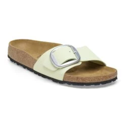 Birkenstock Madrid Big Buckle Nubuck Leather Faded Lime