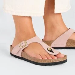 Birkenstock Gizeh Nubuck Leather Soft Pink 11 Birkenstock Gizeh Nubuck Leather Soft Pink -Birkenstock Sale Store 1026518 f closeup f