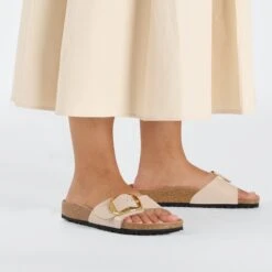 Birkenstock Madrid Big Buckle Natural Leather Patent High Shine New Beige 15 Birkenstock Madrid Big Buckle Natural Leather Patent High Shine New Beige -Birkenstock Sale Store 1026551 f closeup f