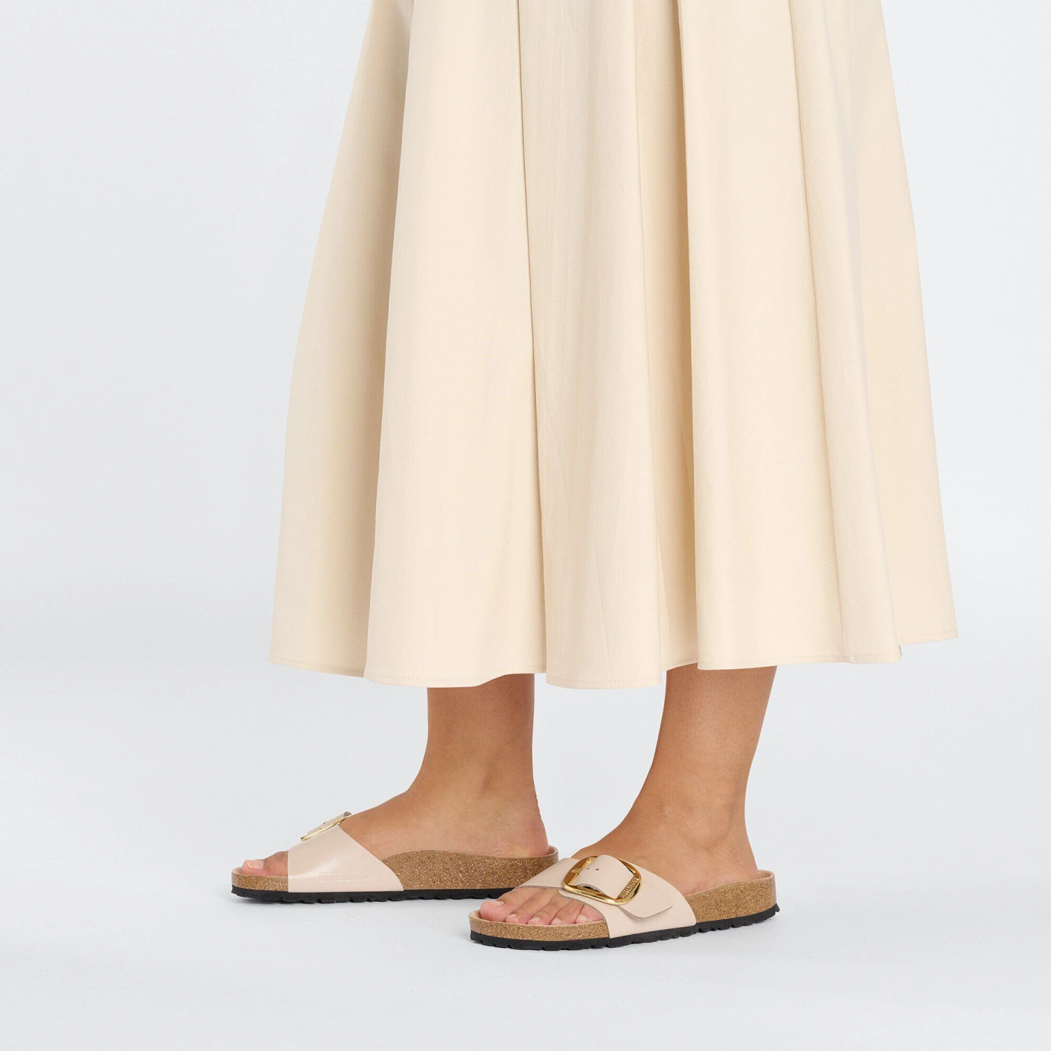 Birkenstock Madrid Big Buckle Natural Leather Patent High Shine New Beige 6 Birkenstock Madrid Big Buckle Natural Leather Patent High Shine New Beige - Image 6