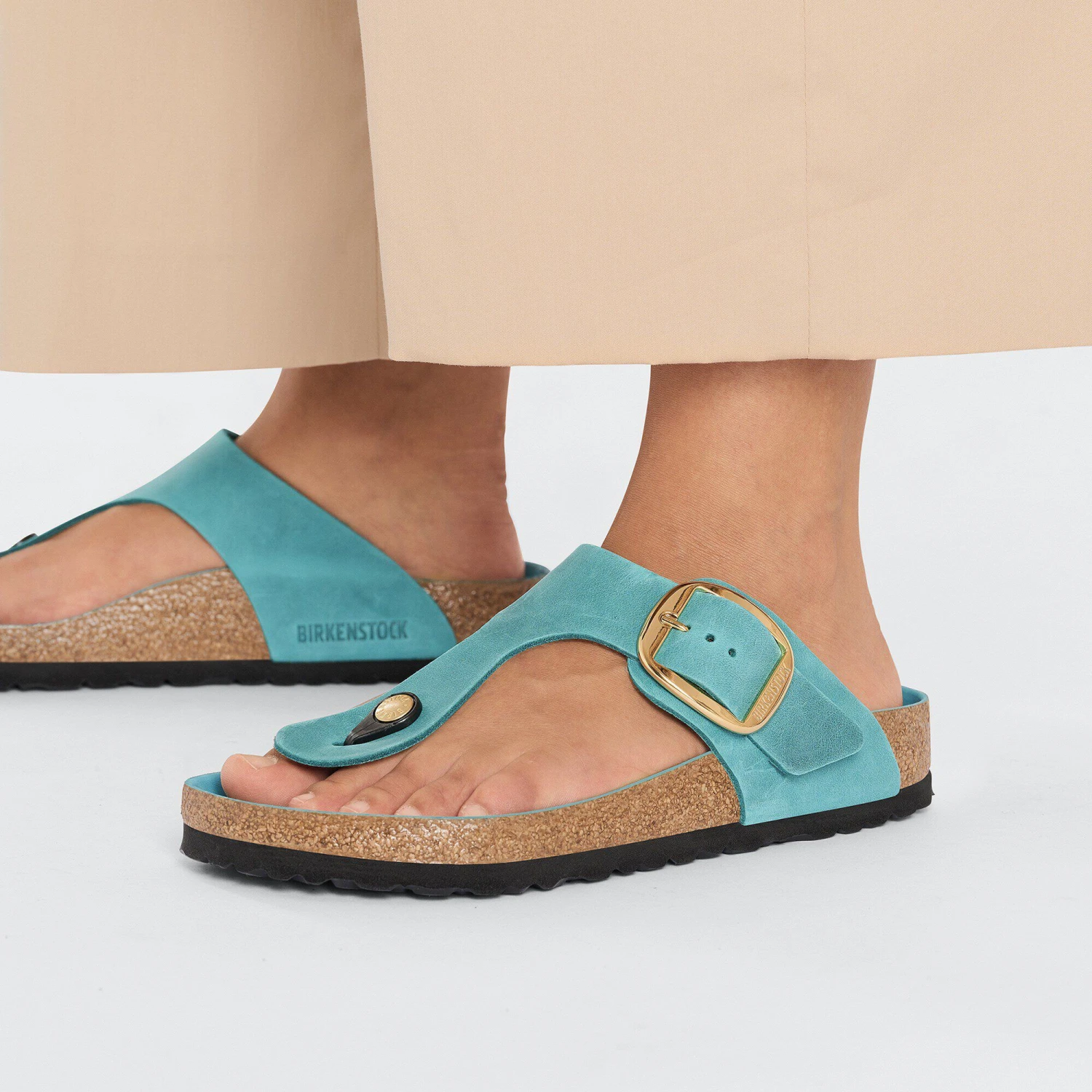 Birkenstock Gizeh Big Buckle Oiled Leather Biscay Bay 5 Birkenstock Gizeh Big Buckle Oiled Leather Biscay Bay - Image 5