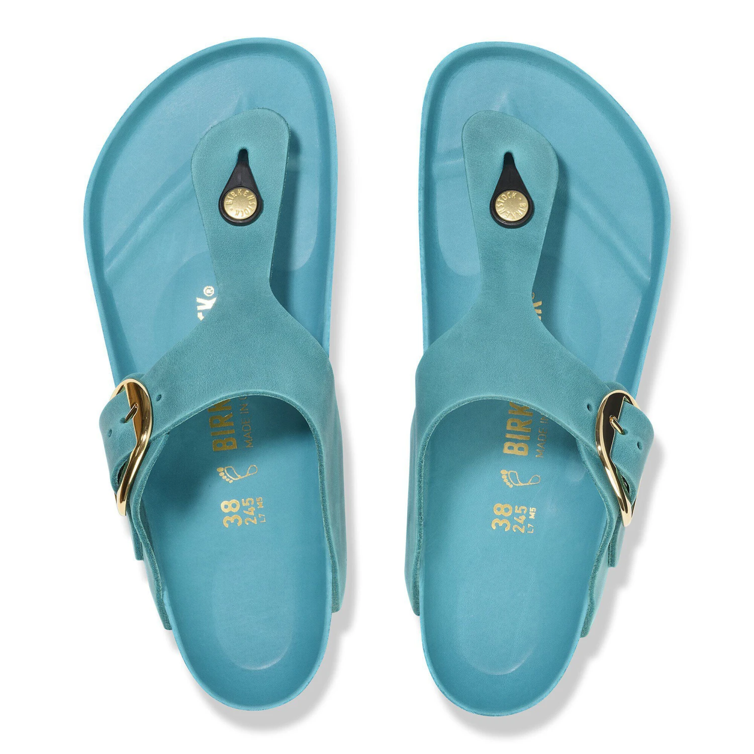 Birkenstock Gizeh Big Buckle Oiled Leather Biscay Bay 2 Birkenstock Gizeh Big Buckle Oiled Leather Biscay Bay - Image 2