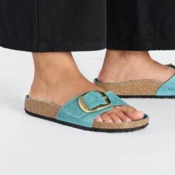 Birkenstock Madrid Big Buckle Oiled Leather Biscay Bay 15 Birkenstock Madrid Big Buckle Oiled Leather Biscay Bay -Birkenstock Sale Store 1026611 f closeup f