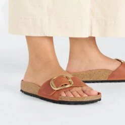 Birkenstock Madrid Big Buckle Oiled Leather Burnt Orange 14 Birkenstock Madrid Big Buckle Oiled Leather Burnt Orange -Birkenstock Sale Store 1026612 f closeup f